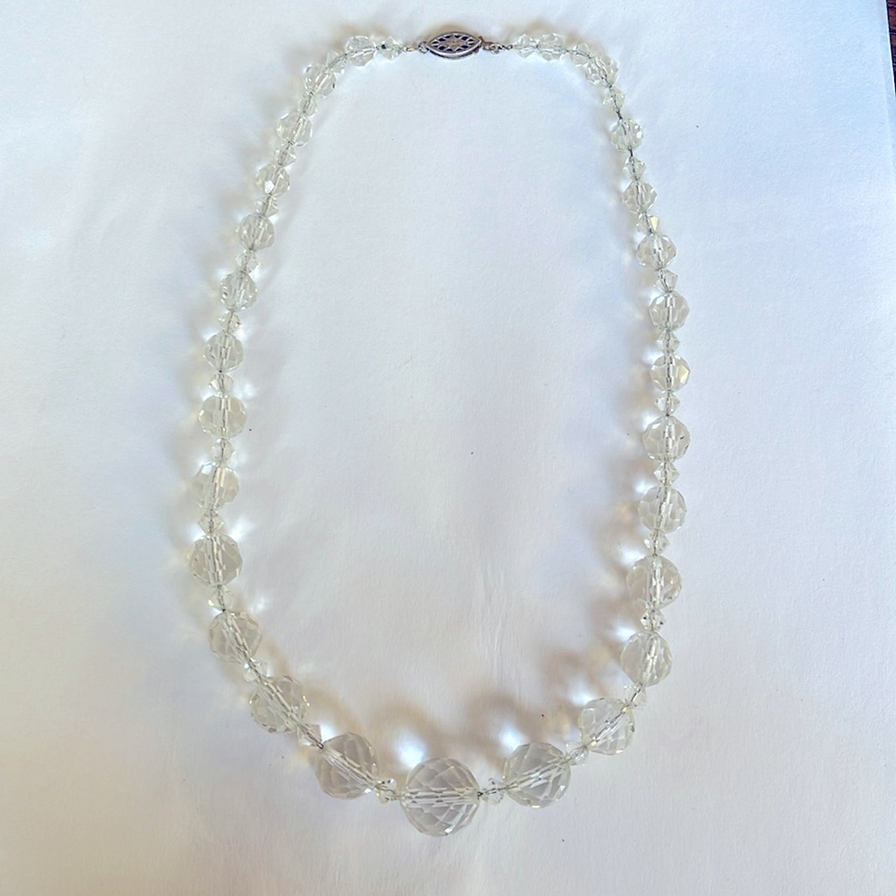 c1930 AUSTRIAN CRYSTAL QUARTZ ON STERLING